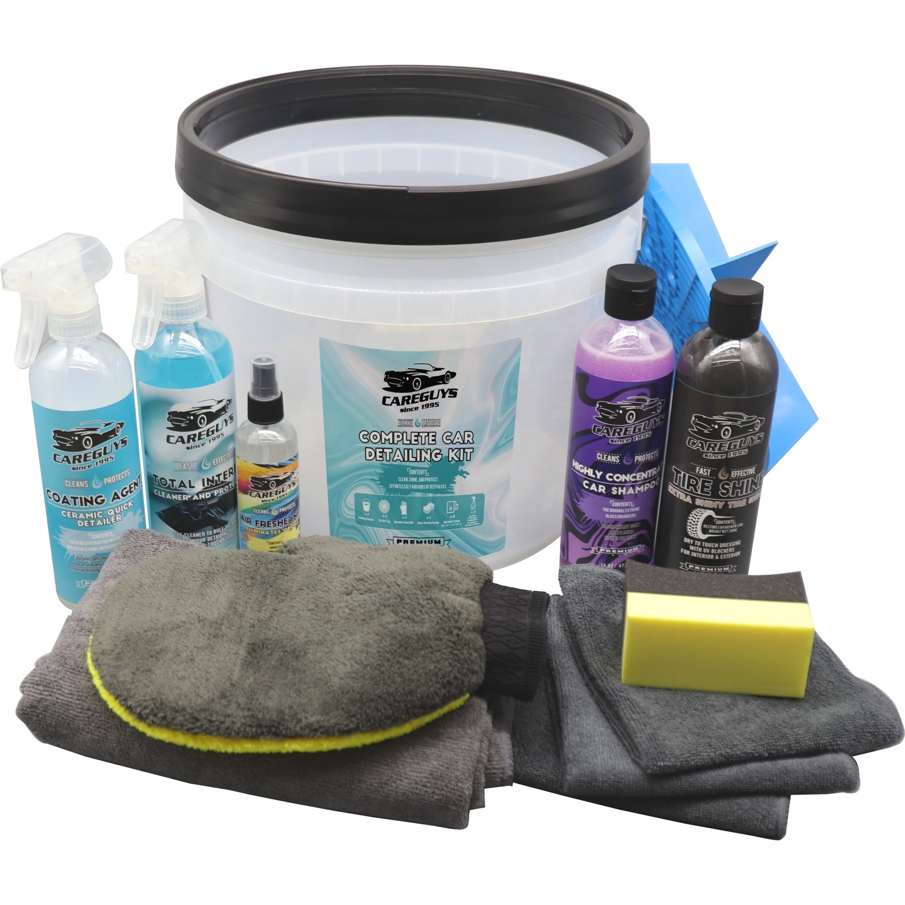 Care Guys Car Wash Kit with Foam Cannon Car Cleaning Kit Highly Concentrated Shampoo Waterless Car Cleaner Tire Shine