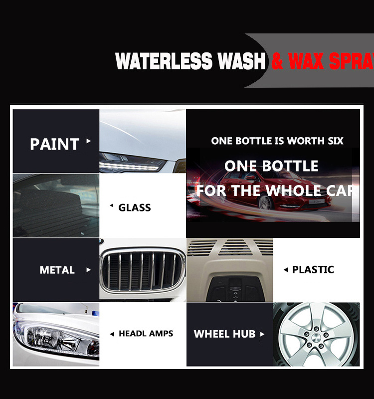 Ultimate Color shine High Luster wax protection Dust Cleaning liquid Polish free Water-repellent spray Waterless car wash &wax