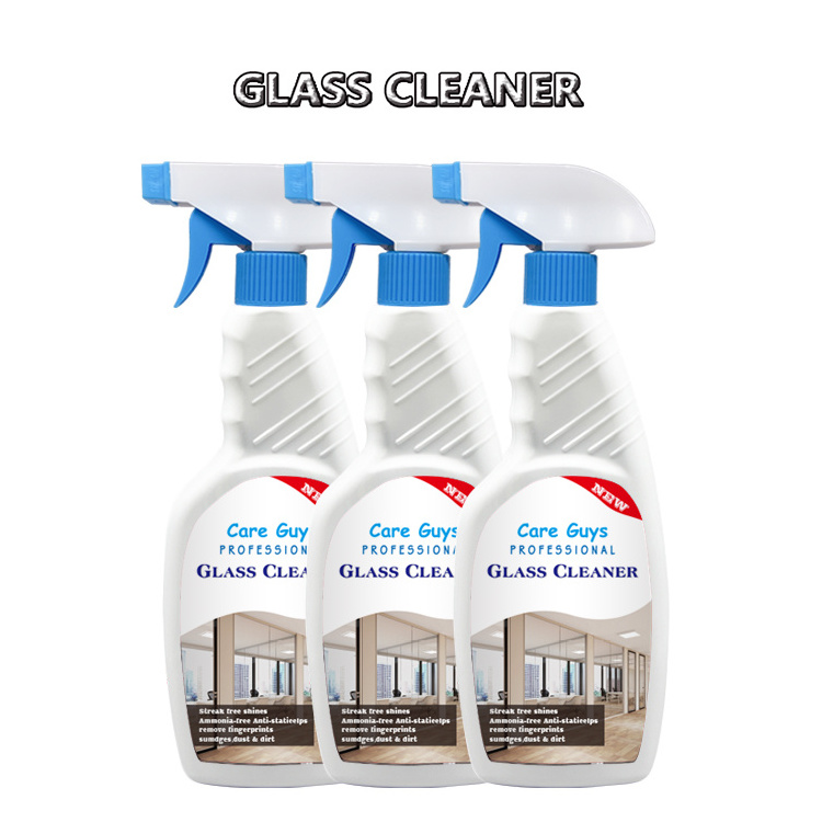 Powerful Dust Stains Removal Spray Glass Window Cleaner Liquid Spray Crystal Clear No Grease High Luster Household Glass Cleaner