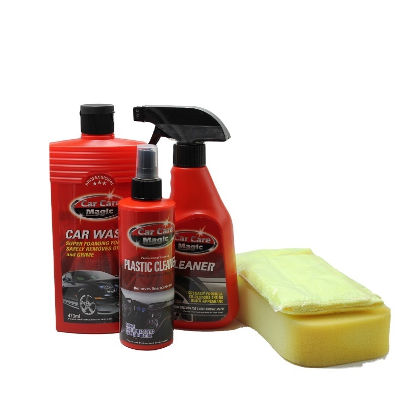 Car Wash Kit - Detailing & Cleaning Kit W/ Foam Gun Wash Soap Car Wax Glass Window Cleaner Tire & Wheel Cleaner Interior Cleaner