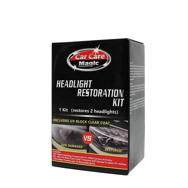 Fast Renewal Headlight Cleaner Kit High Quality Car Care Magic Headlight Restoration Kit with Polish and Effect Coating