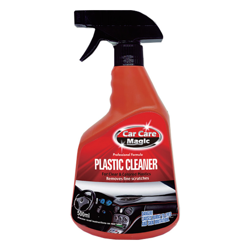 Plastic cleaner, perfect for all non-porous surfaces such as chrome, plastic, fiberglass, glass wall cleaner etc