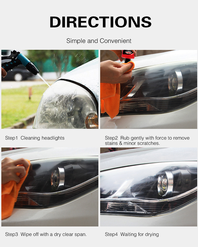 Automotive Headlight Cleaner and Restorer Remove Yellowing Protecting Clear Headlight Plastic