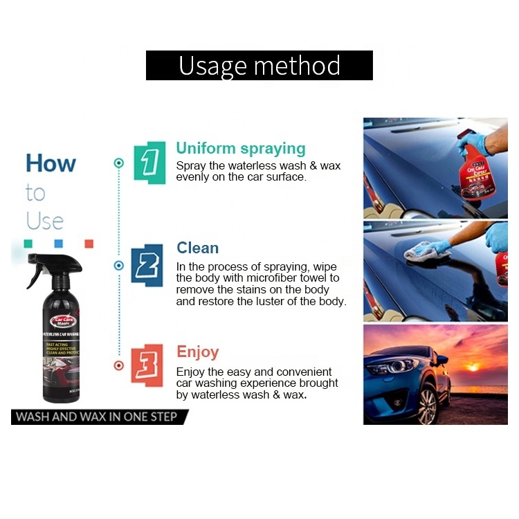 Wet or Waterless Car Wash Wax Best Car Shiner and Cleaner Quick Detail Spray Ceramic Car Wax