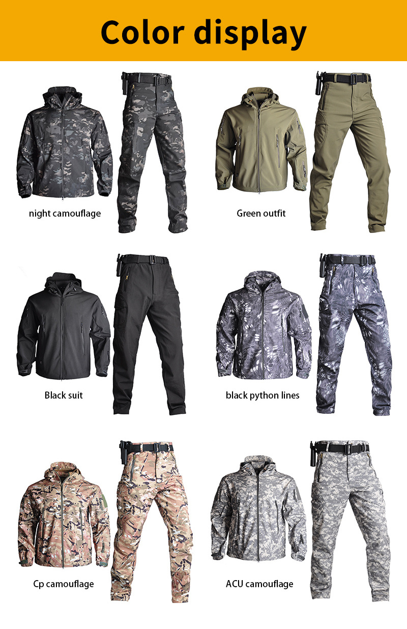 HAN WILD Customized Shark Skin Uniform Acu Unisex Ripstop uniform Tactical uniform