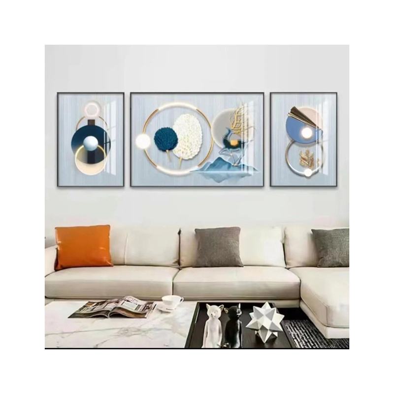 Personalized Home Decor Wall  Crystal Porcelain Painting Framed Papier Peint 3d Home Decoration