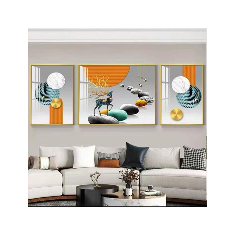 Personalized Home Decor Wall  Crystal Porcelain Painting Framed Papier Peint 3d Home Decoration