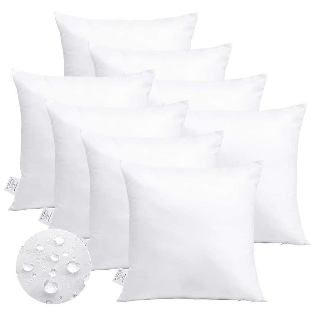 A179 Outdoor Waterproof Throw Pillow Inserts Water Resistant Square Form Stuffer Pillows Inserts White Recycled Cushion Inner