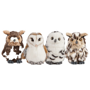 A579 Nature Lifelike Owl Soft Cuddle Plush Stuffed Realistic Bird Toy Plush Vivid Owl Animal Stuffed Birds