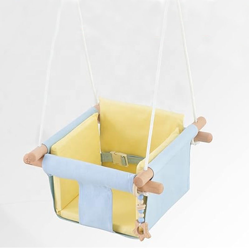 J109 Customized baby swing seat canvas wooden hugging chair indoor outdoor hammock toy tree stuffed polyester baby swings