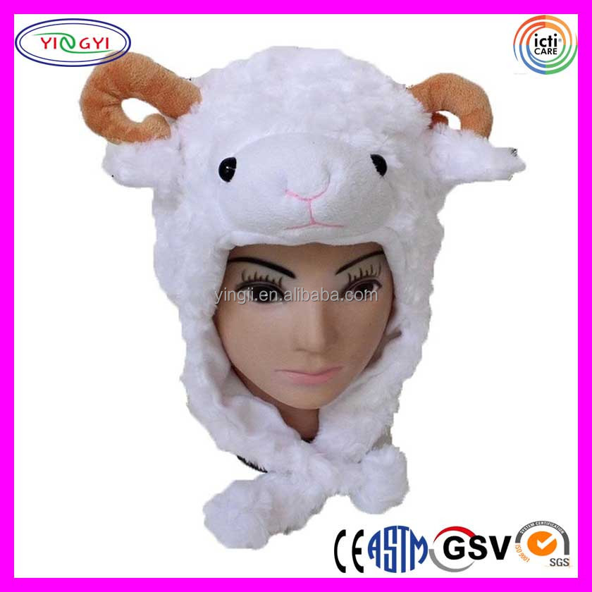 C052 Cute Fur Furry Animal Sheep Goat Dance Mask Winter Hat Cap Mask for Dance