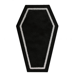 6588 Gothic Style Bathroom Coffin Bath Mat Halloween Rugs for Home Decor Spooky Gifts Black Bath Mat