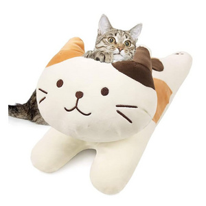 J104 Funny soft cat sleeping pillow stuffed animal bed sofa decor waist cushion plush kitten toy home nap pillow