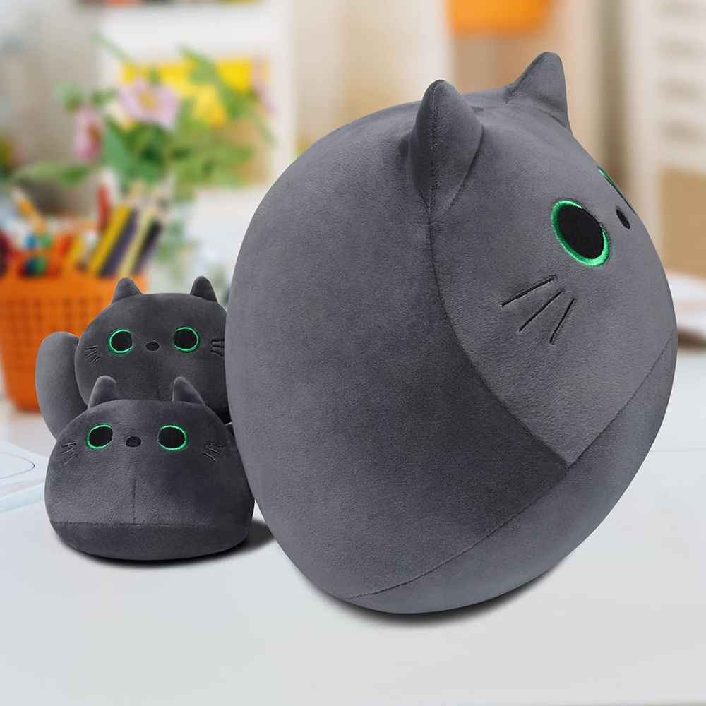 A156 Bouncy Cat Stuffed Animals Cute Toy Comfortable Pillow Doll Stress Relief Sleeping Soft Big Eyes Cat Animal Plush Toys