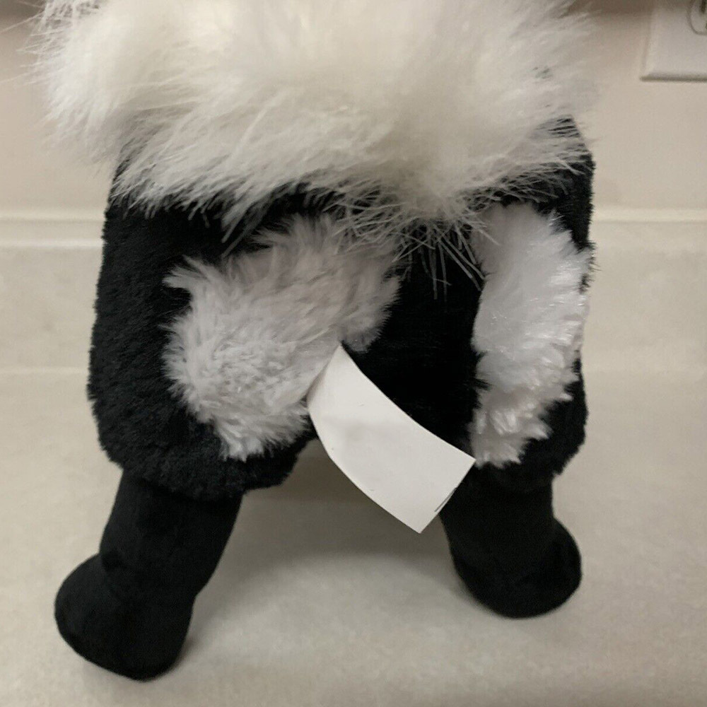 1603 Black White Goat Standing Plush Stuffed Soft Animal Toy Long Fluffy Cute Farm Plush Goat