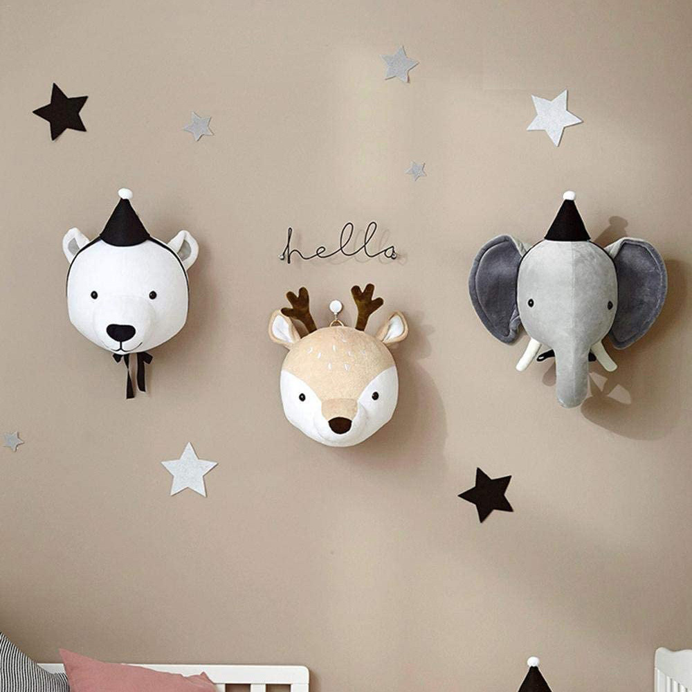 1399 Elephant Nursery Decor Child's Bedroom Stuffed Animal Head Wall Decor Room Creative Decorative Head Animal Wall