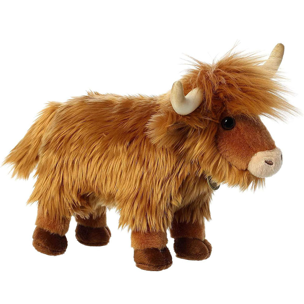 1082 Brown Long Fur Special Yak Highland Cattle Plush Toy Fluffy Soft Yak Stuffed Animals