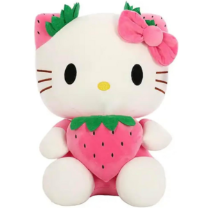 Sweet Lovable pink Cat Plush Toy Strawberry Kitty Stuffed Animal for Children Boys Girls Gifts