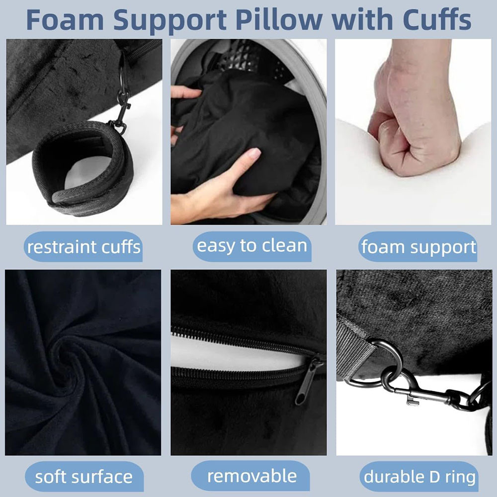 A467 Wholesale Sex Furniture Pillow Foam Position Cushion Ramp Positioning Custom Factory Masturbation Pillow with Handcuffs