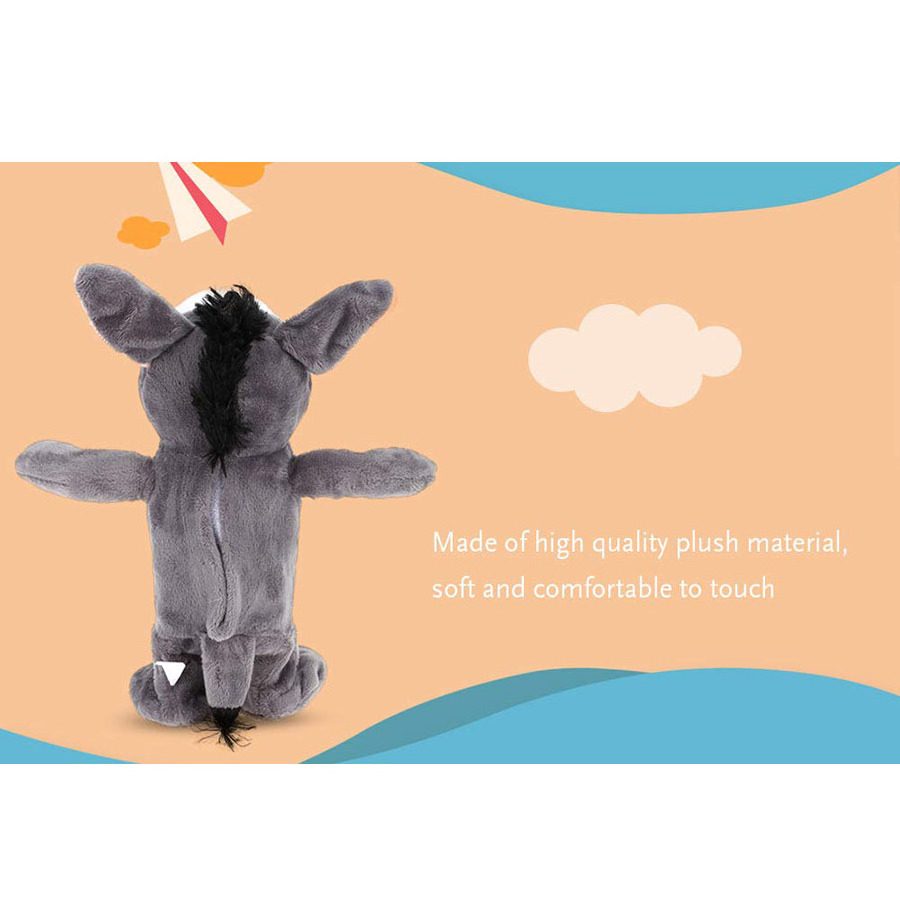 D824 Voice Recording Repeats Donkey Dancing Singing Electronic Stuffed Animal Talking and Walking and Talking Monkey Plush Toy