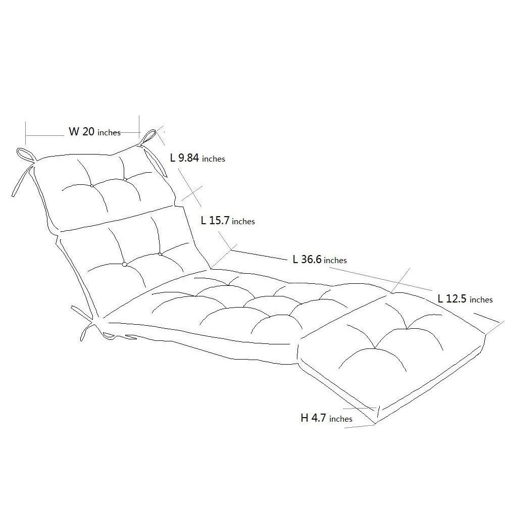 A203 Wholesale Indoor Outdoor Chaise Lounge Cushion All Weather Season Replacement Long Sunbed Cushion Waterproof