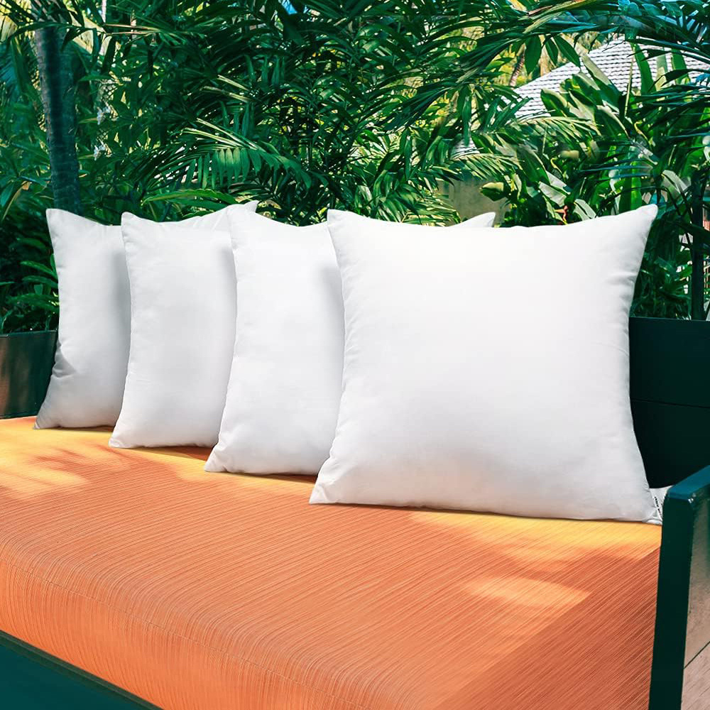 A179 Outdoor Waterproof Throw Pillow Inserts Water Resistant Square Form Stuffer Pillows Inserts White Recycled Cushion Inner