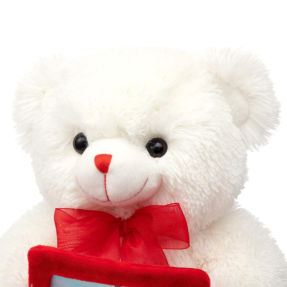 5851 Animal Plush Teddy Bear Holding a Picture Frame Soft Toy Christmas Valentine's Day Gift Stuffed Animal Photo Frame