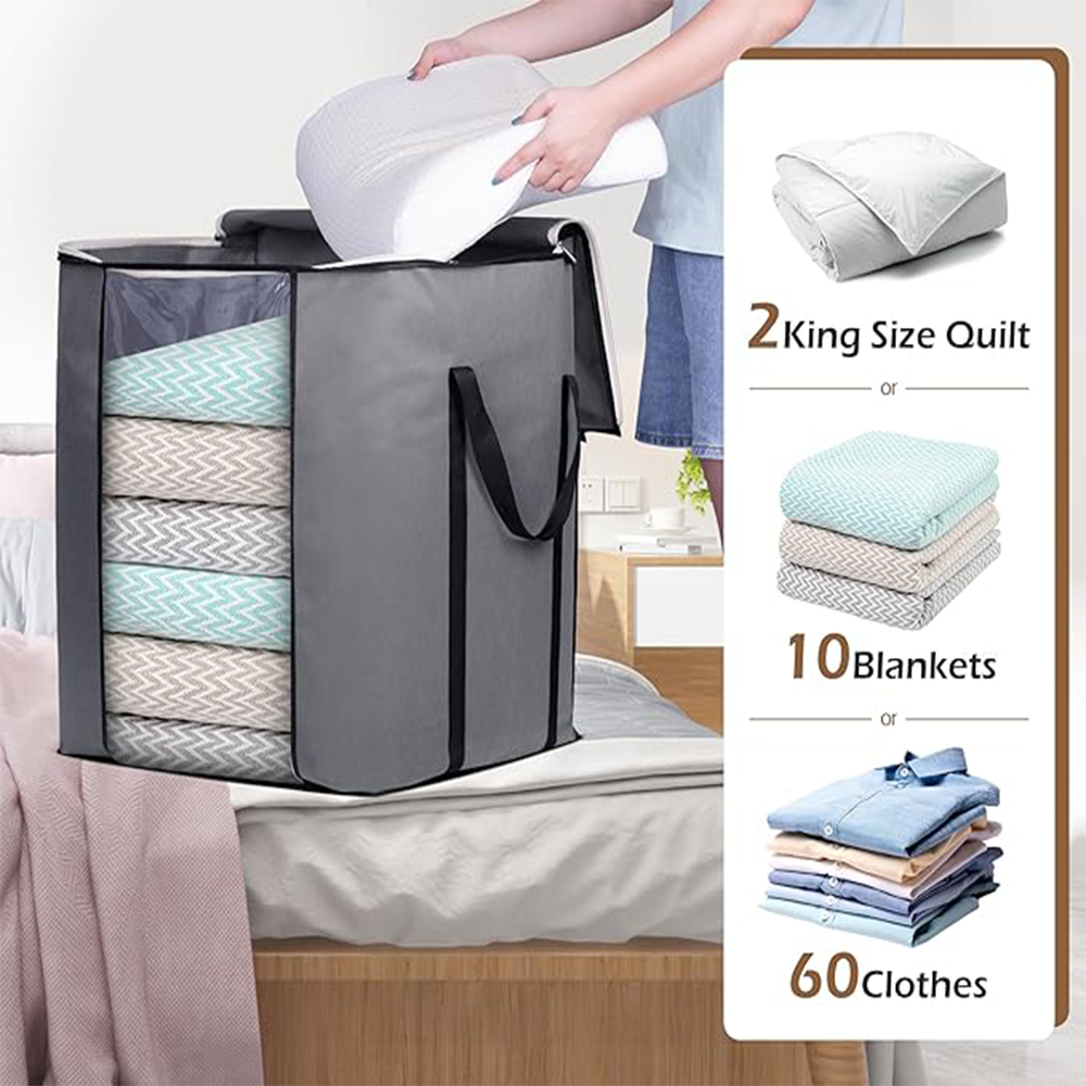 Lightweight Extra Large Moving Storage Bag Breathable Blankets Storage Containers for Clothes Blankets