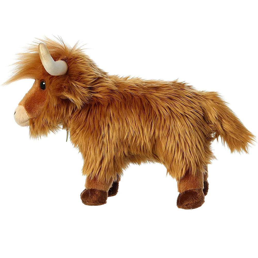 1082 Brown Long Fur Special Yak Highland Cattle Plush Toy Fluffy Soft Yak Stuffed Animals