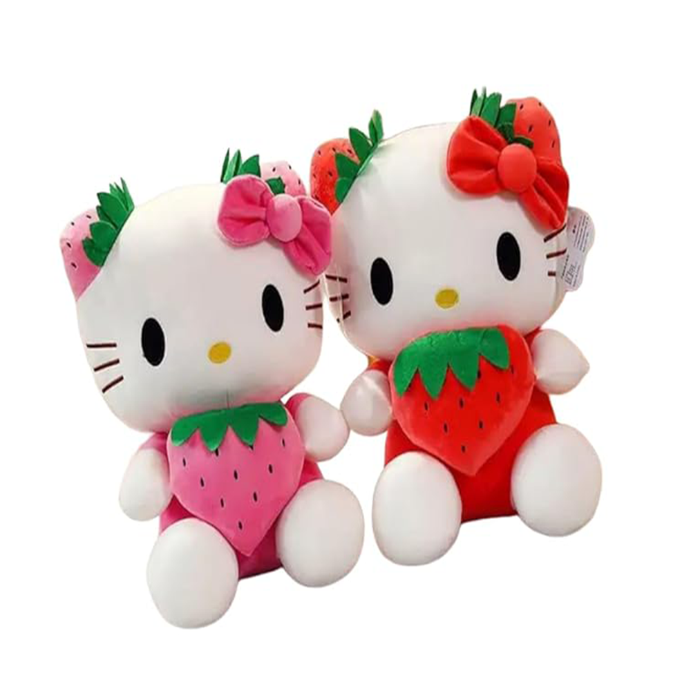 Sweet Lovable pink Cat Plush Toy Strawberry Kitty Stuffed Animal for Children Boys Girls Gifts