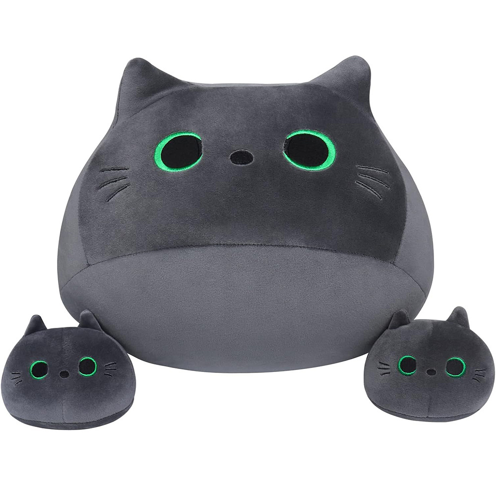 A156 Bouncy Cat Stuffed Animals Cute Toy Comfortable Pillow Doll Stress Relief Sleeping Soft Big Eyes Cat Animal Plush Toys