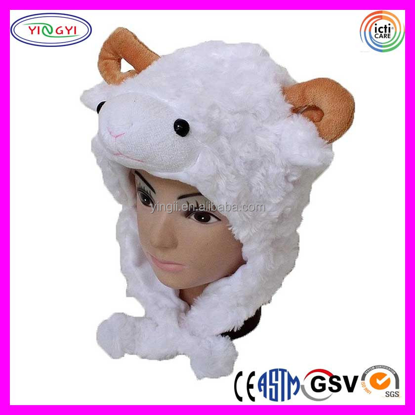 C052 Cute Fur Furry Animal Sheep Goat Dance Mask Winter Hat Cap Mask for Dance