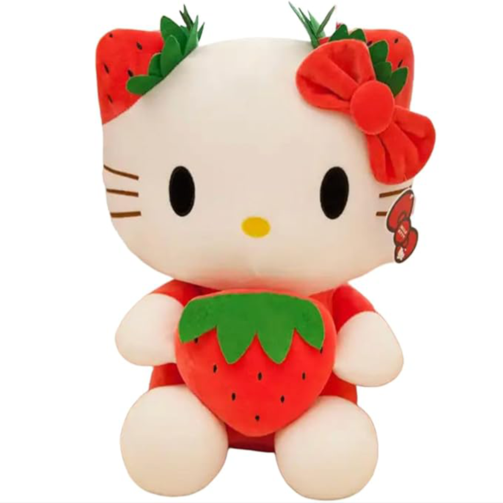 Sweet Lovable pink Cat Plush Toy Strawberry Kitty Stuffed Animal for Children Boys Girls Gifts