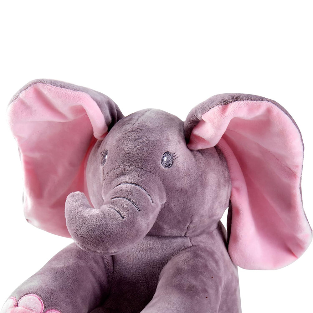 A180 Animated Plush Singing Elephant Interactive Musical Peek-a-Boo Moving Ears Adorable Stuffed Animal Moving Music Plush Toy