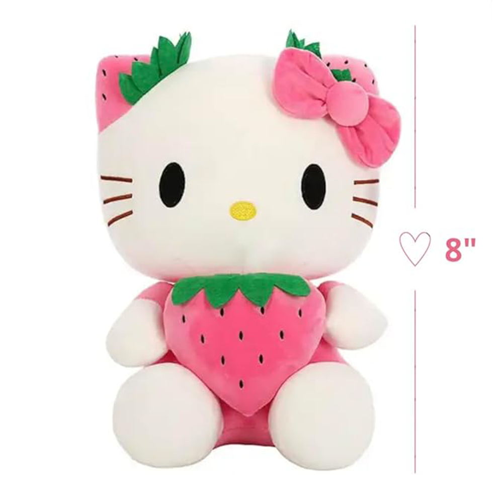 Sweet Lovable pink Cat Plush Toy Strawberry Kitty Stuffed Animal for Children Boys Girls Gifts