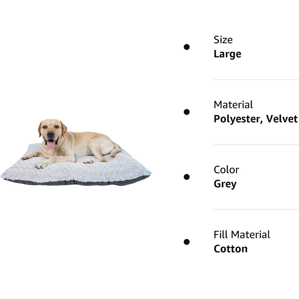 Large Washable Fluffy Anti-Slip Crate Pad Luxury Cats Dogs Bed Sleeping Anti Anxiety 32 Inch Gray Soft Plush Pet Dogs Bed Pillow