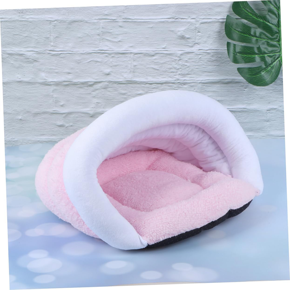 Pet Supplies Washable Kitty Dog Calming Sleep Nest Indoor Anti-Anxiety Soft Warm Animal Tent 13.7 Inch Pink Large Sofa Pet Beds