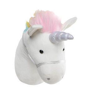 G779 Surface Washable Child Room Unicorn Head Plush Wall Decoration Cartoon Animal Child Room Decoration