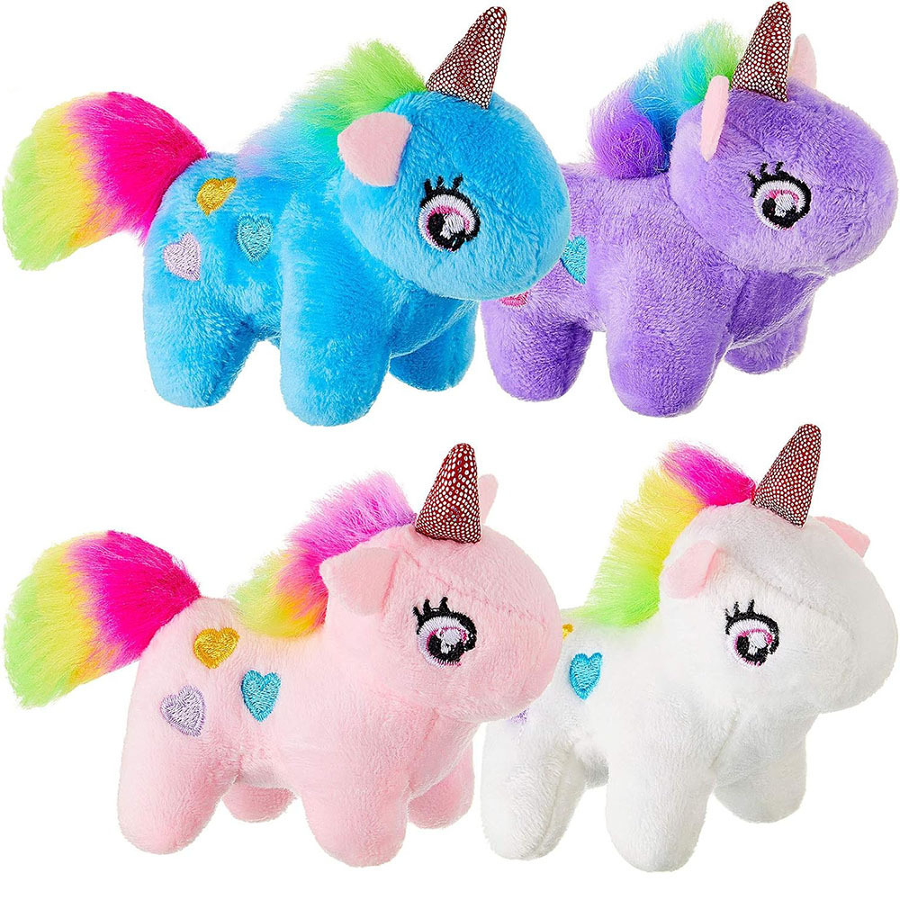 Mini Plush Unicorn Toys Animal Stuffed DIY Keychain Accessories Cotton Unicorn Decorations Birthday Heart Style Smores Plush