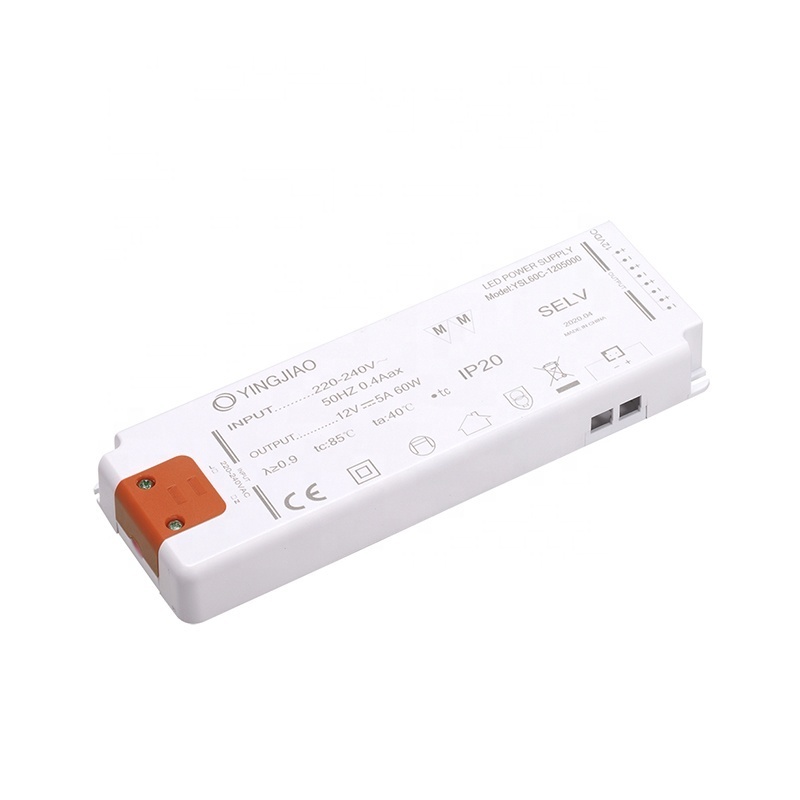 Wholesale Smart Slim LED Driver 60W 12V DC 5A Multiple Output Port Interface LED Power Supply for Cabinet Lights