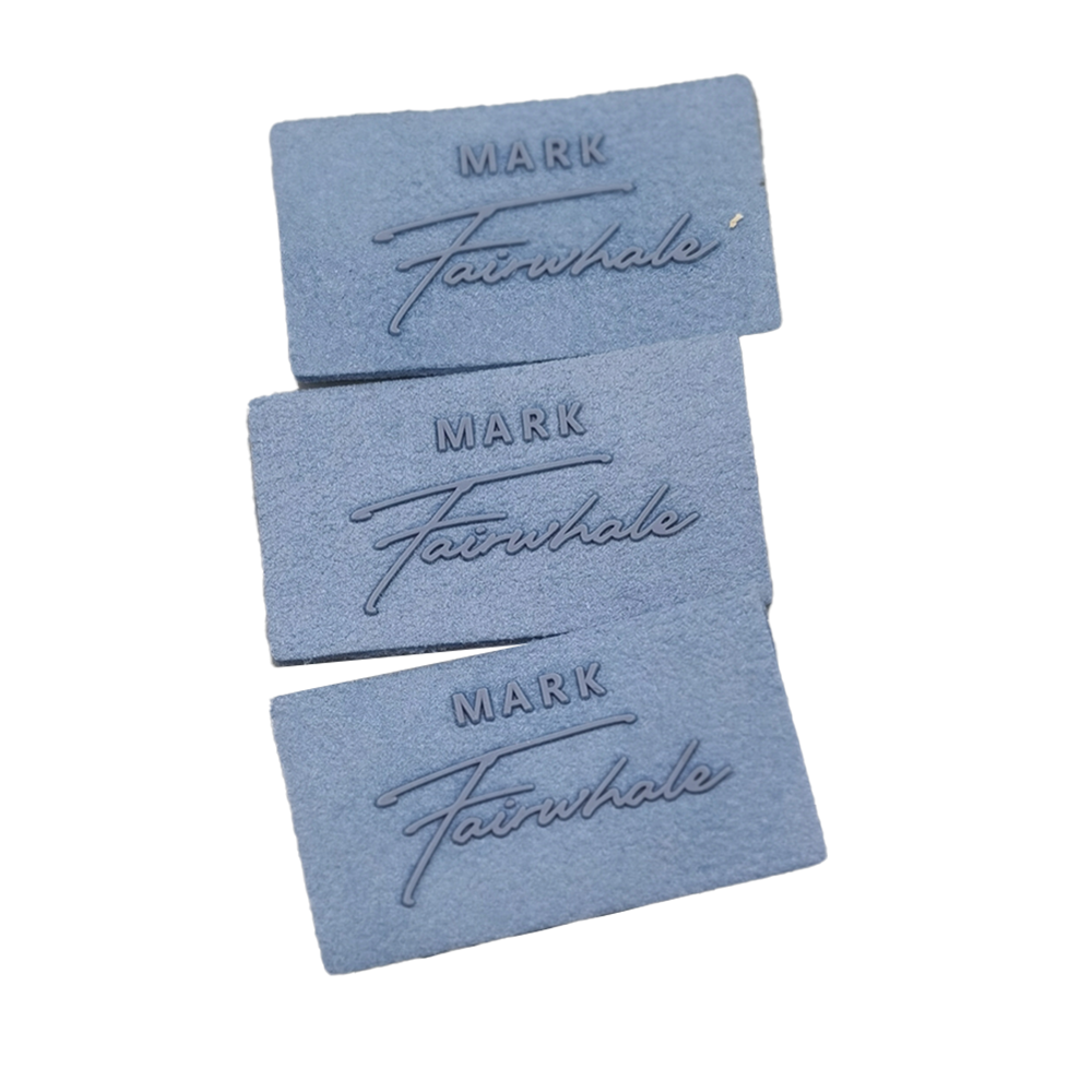 Fashion Design 3D Rubber Silicon Logo Printed Embossed Leather Microfiber Suede Fabric Garment Labels