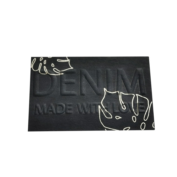 Good Quality Custom Brand Name Embossed Private Clothing Rubber Logo Jacron Jeans Label