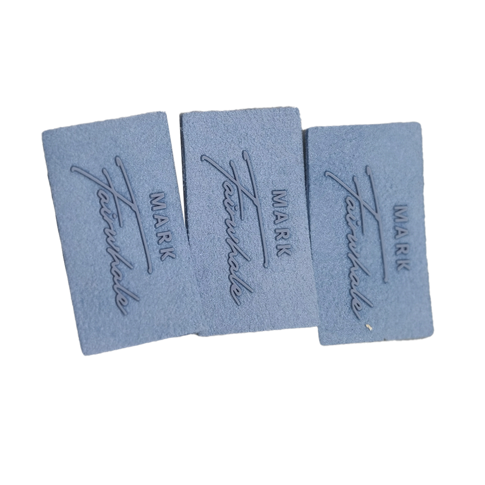 Fashion Design 3D Rubber Silicon Logo Printed Embossed Leather Microfiber Suede Fabric Garment Labels