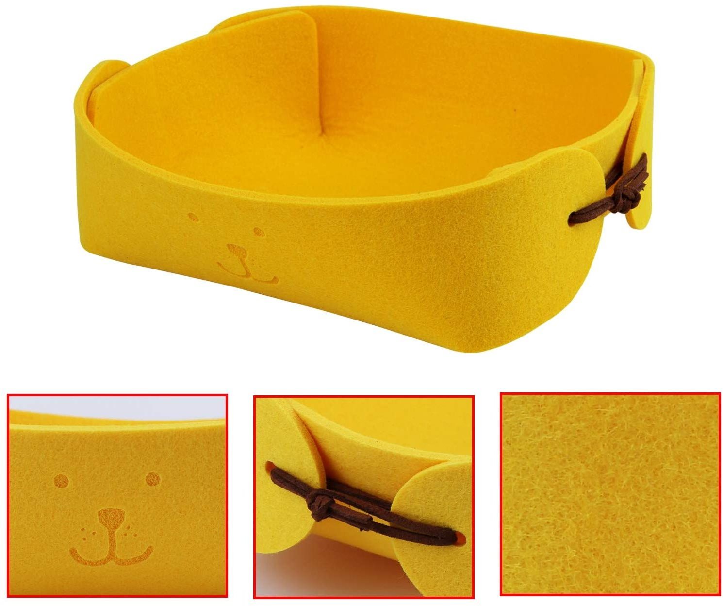 OOTSR Premium Felt Storage Case Foldable Felt Organizing Basket Felt Coin Valet Tray Storage Box for Keys Coins Remotes