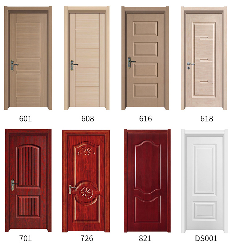 Yingkang Hign Quality Wpc Skin Door Pvc Toilet Door Middle East Bathroom Melamine Wood Door Design Supplier