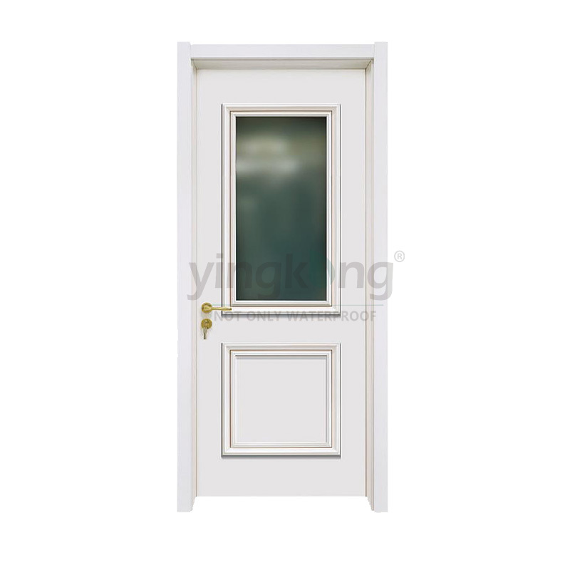 Yingkang Factory South Asia Market 35mm/40mm/45mm Waterproof WPC White Door Panel with Glass inside