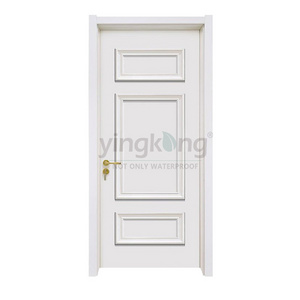 Yingkang Factory South Asia Market 35mm/40mm/45mm Waterproof WPC White Door Panel with Glass inside