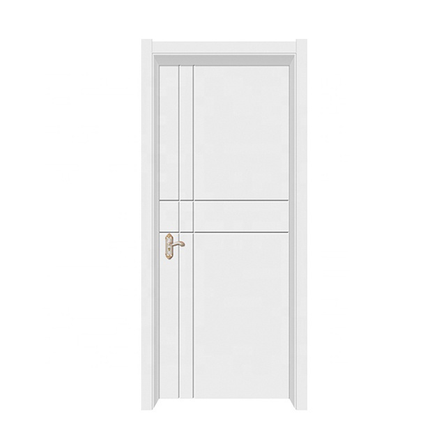 Yingkang factory direct selling white pvc door for interior doors with handles