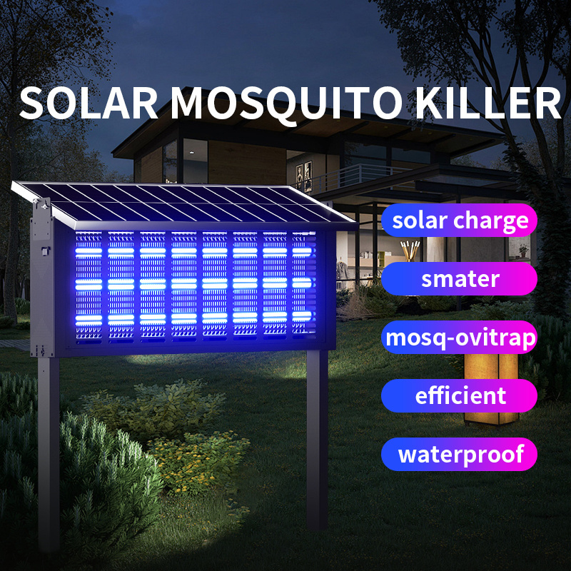 Solar mosquito killer lamp with waterproof for outdoor by big size large cover new design solar mosquito killer zapper