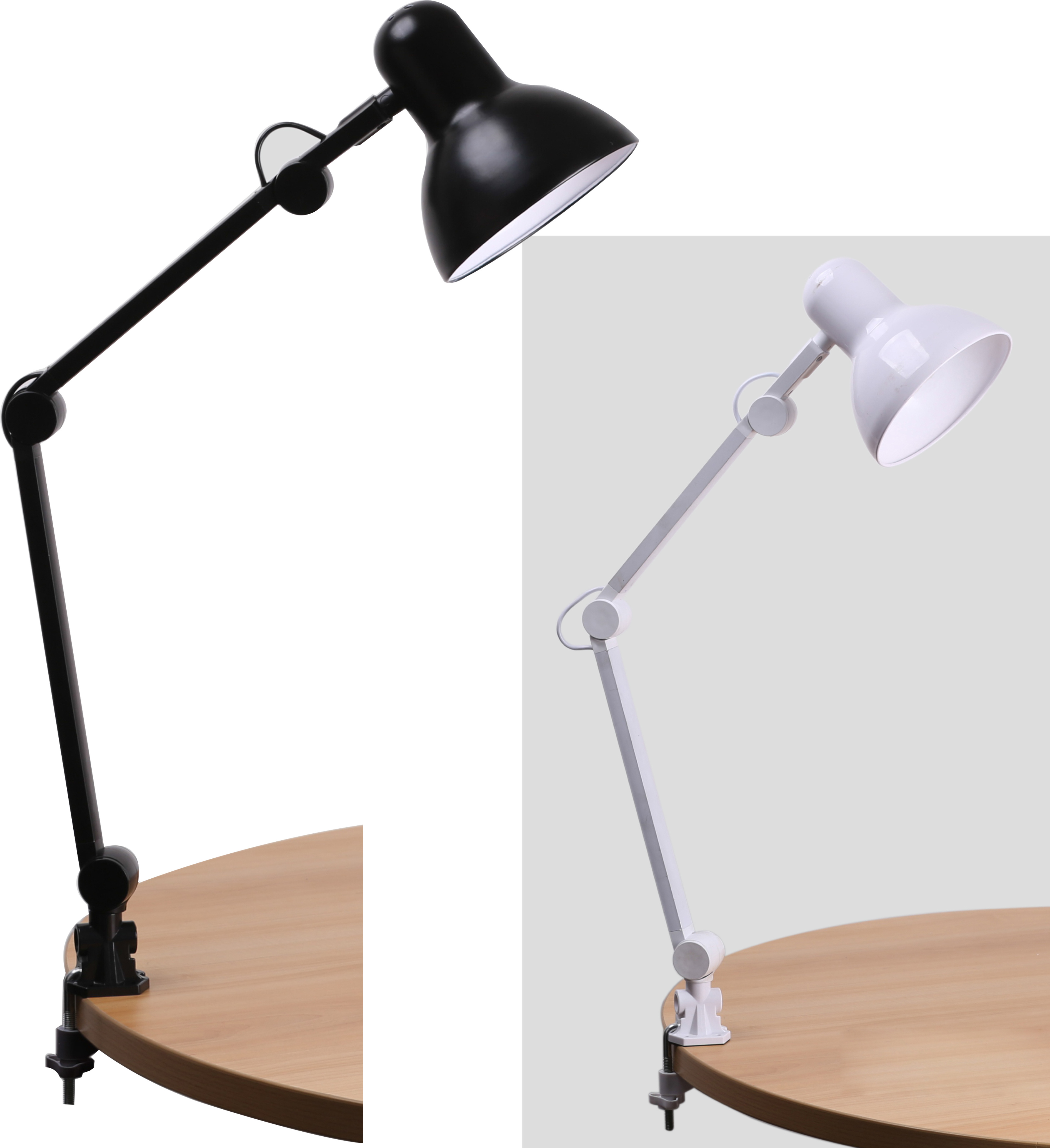 Yinke Swing Arm Desk Lamp with Clamp Reading Light Clip-on Desk Lamp for Computer 10 Metal Aluminum Classic AC Dome E27 BULB